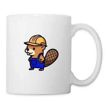 Biber Bob Baumeister Blaumann Handwerker Beruf - Tasse - Weiß - Rechts