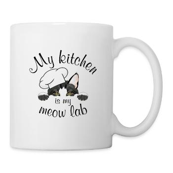 Ma cuisine est mon laboratoire de miaulement - Mug blanc - blanc - Droite