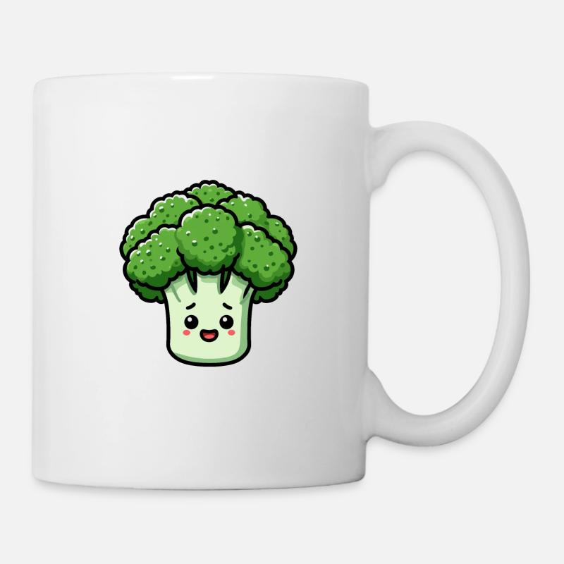 Comic Gemüse Brokkoli Spaß gesund essen - Tasse - Weiß