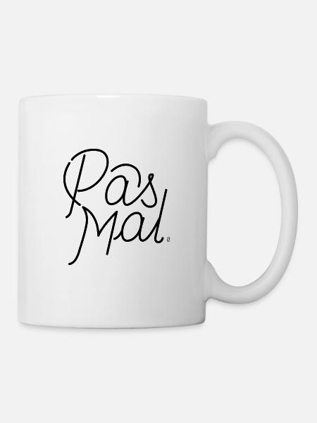 Pas mal - coeur typographique logo humour texte - Mug blanc - blanc
