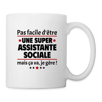 Pas facile d'être une super assistante sociale - Mug blanc - blanc - Droite