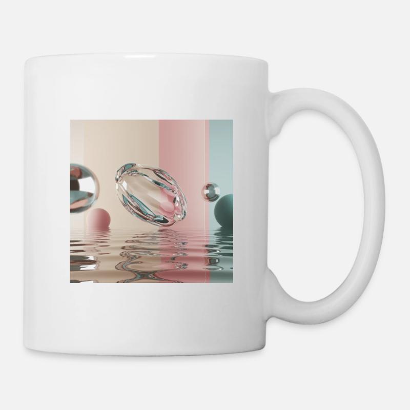 Pastel reflections in an abstract sphere - Mug - white
