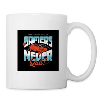 Gamers Never Quit Controller - Tasse - Weiß - Rechts