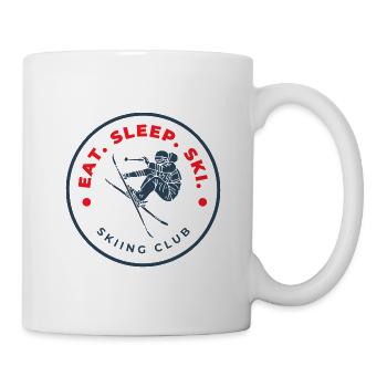 Skiclub Logo Eat Sleep Ski - Tasse - Weiß - Rechts