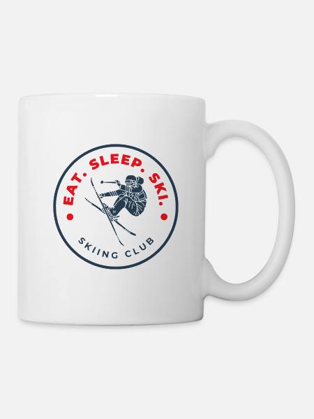 Skiclub Logo Eat Sleep Ski - Tasse - Weiß