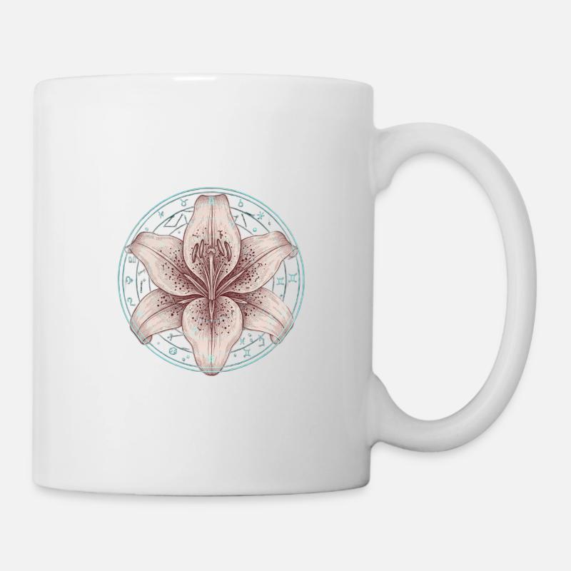 Lily dans le cercle de dessin de l’alchimie - Mug blanc - blanc