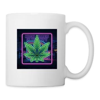 Nuits NEON CANNABIS - Mug blanc - blanc - Droite