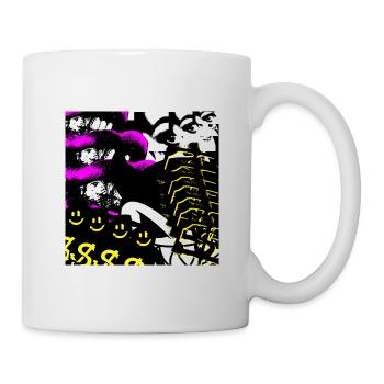 Neon-Kaleidoskopische Collage - Tasse - Weiß - Rechts