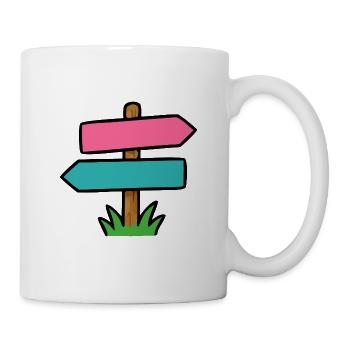 Wegweiser - Tasse - Weiß - Rechts
