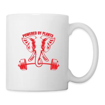 Chemise d'éléphant · Propulsé par les plantes · Cadeau - Mug blanc - blanc - Droite