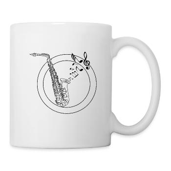 Saxofon - Tasse - Weiß - Rechts