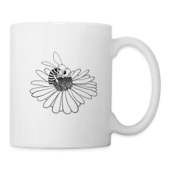 Abeille fleur - Mug blanc - blanc - Droite