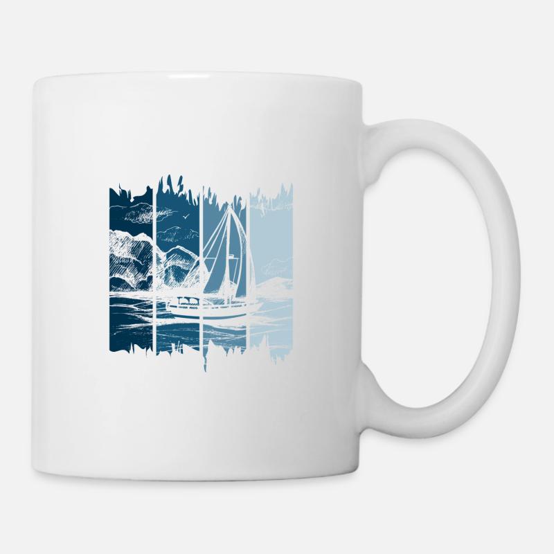 Sailing on color - Mug - white
