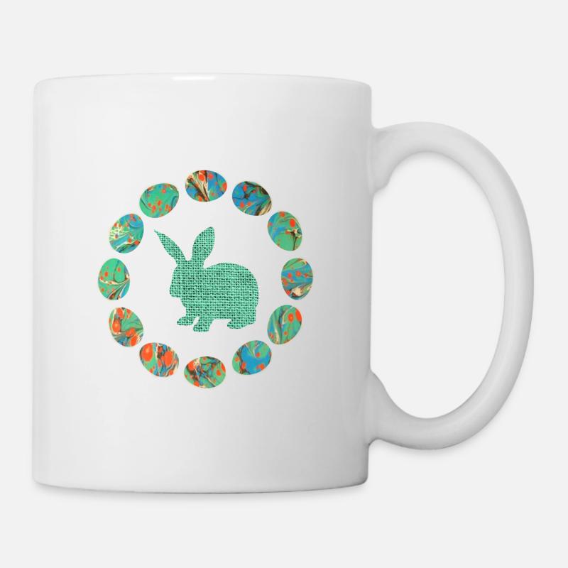 hase im eierkranz e 4 - Tasse - Weiß