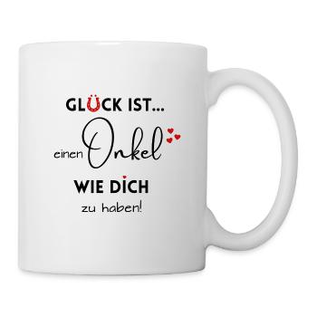 Glück ist, einen Onkel wie Dich zu haben! - Tasse - Weiß - Rechts