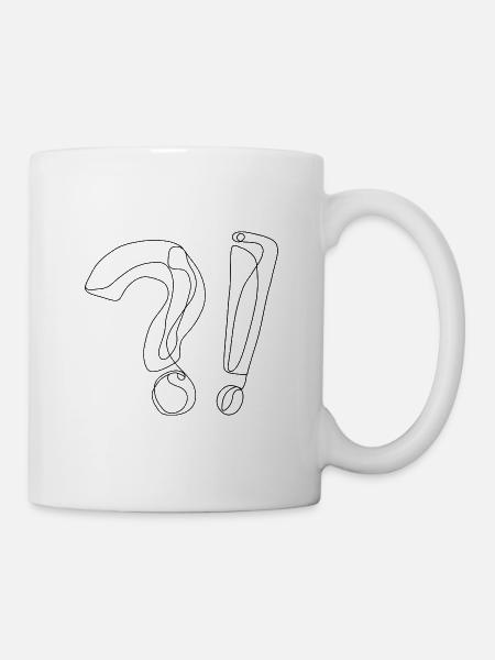 Fragezeichen Ausrufezeichen - Tasse - Weiß