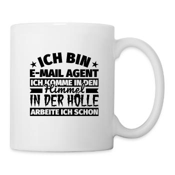 E-Mail Agent Geschenk lustig Himmel Hölle - Tasse - Weiß - Rechts