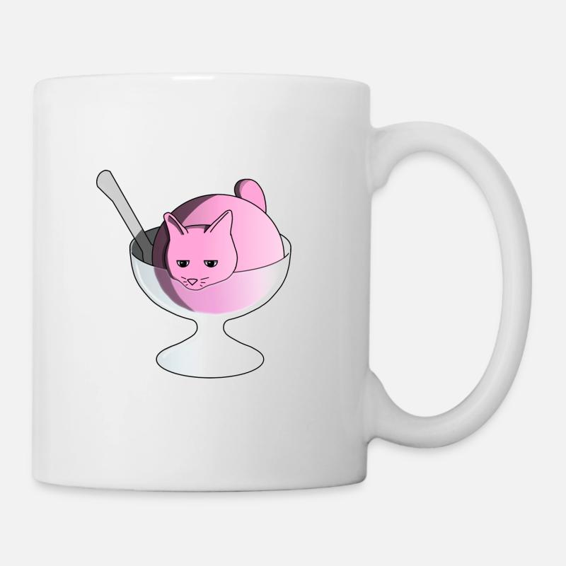 Raspberry Ice-Cream Cat - Mug blanc - blanc