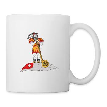 Alphorn, Wiltsch, Lustig, Schweiz, Haslital, Cool - Tasse - Weiß - Rechts