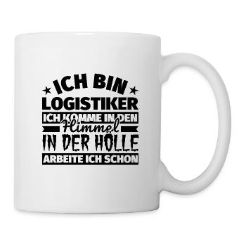 Logistiker Geschenk lustig Himmel Hölle - Tasse - Weiß - Rechts