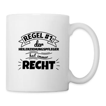 Heilerziehungspfleger Geschenke – Hat immer Recht - Tasse - Weiß - Rechts
