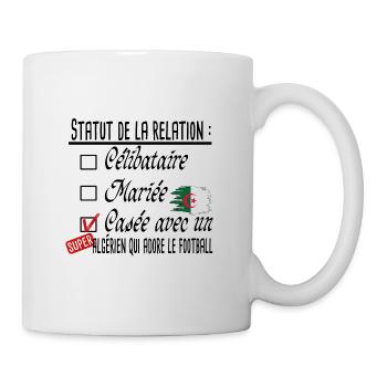 Algérien Football Couple Femme Cadeau Humour Girly - Mug blanc - blanc - Droite