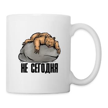 Bären Office Heute Nicht auf Russisch Bär Russen - Tasse - Weiß - Rechts