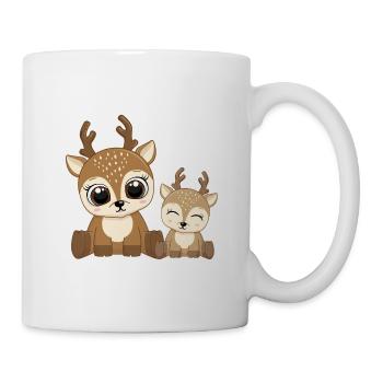 Baby Deer Reindeer Christmas Sister Family - Mug - white - Right
