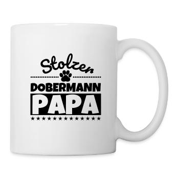 Dobermann lustig Herrchen Hund - Tasse - Weiß - Rechts