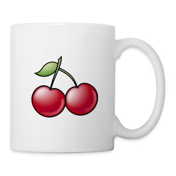 Kirschen - Tasse - Weiß - Rechts