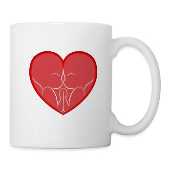 Heartfelt Kiss Between Lovers - Mug - white - Right