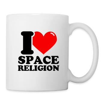 Ich liebe die Weltraumreligion - Tasse - Weiß - Rechts
