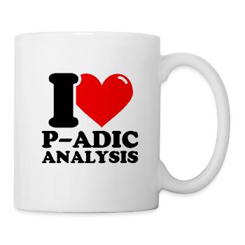 Ich liebe p-adische Analyse - Tasse - Weiß - Rechts