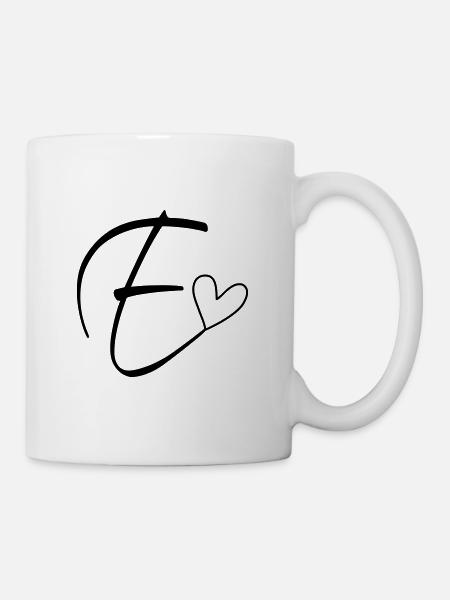 Lettre E Lettre E Calligraphie - Mug blanc - blanc