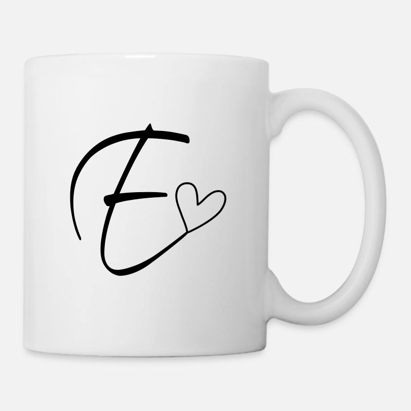 Buchstabe E Buchstabe-E Kalligrafie - Tasse - Weiß