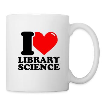 Ich liebe die Bibliothekswissenschaft - Tasse - Weiß - Rechts