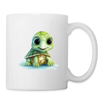 kleine süße Schildkröte - Tasse - Weiß - Rechts