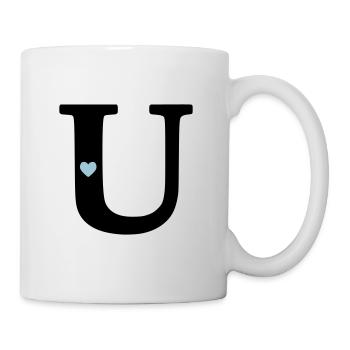 Buchstabe U Anfangsbuchstabe - Tasse - Weiß - Rechts