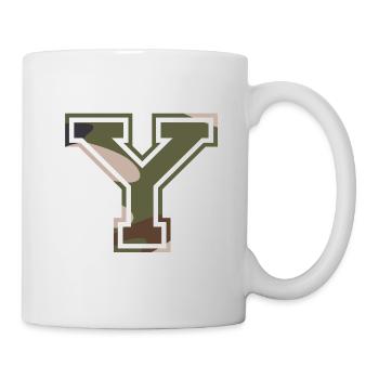 Y, Monogram, Camouflage Green-Brown - Mug - white - Right