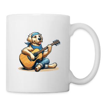 Golden Retriever playing Guitar - Mug - white - Right