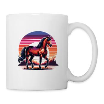 Art de Quarter Horse marron - Mug blanc - blanc - Droite