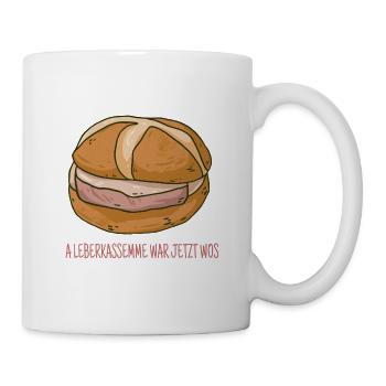 Leberkäs Motiv Leberkas Leberkäs Boarisch Semmel - Tasse - Weiß - Rechts