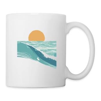 Surfer in den Wellen - Tasse - Weiß - Rechts