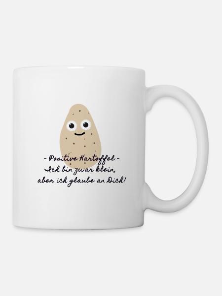 Positive kartoffel,kartoffel,illustration,Geschenk - Tasse - Weiß