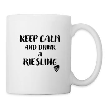 Ruhe bewahren und einen Riesling trinken - Tasse - Weiß - Rechts