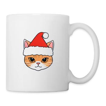 Christmas Cat with Santa Hat - Mug - white - Right