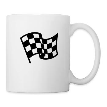 Checkered flag motor racing - Mug - white - Right