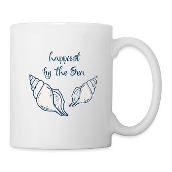 Happiest by the Sea Beach Shell Vintage Desig - Mug - white - Right