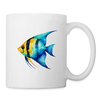 Blue Yellowfish Watercolor - Mug - white - Right