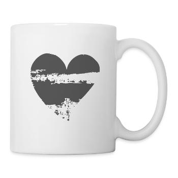 Zerfetztes Herz in rauer Textur - Tasse - Weiß - Rechts